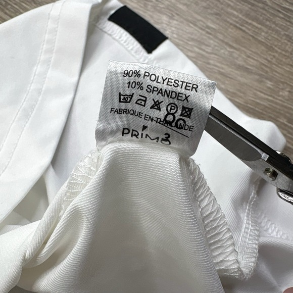 Primo Golf Polo Shirt Blade Collar Henley Performance White Short Sleeve Men's M - Picture 12 of 15